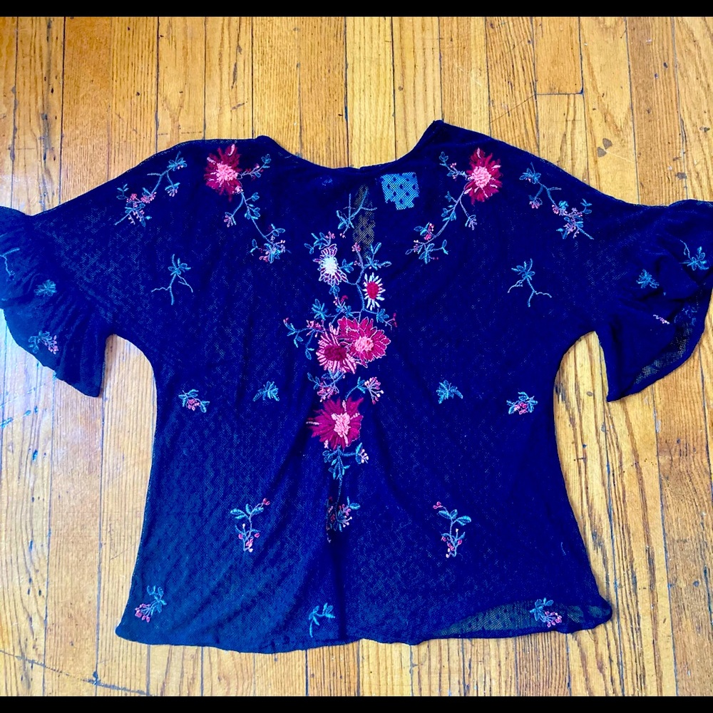Beautiful embroidered sheer blouse/top